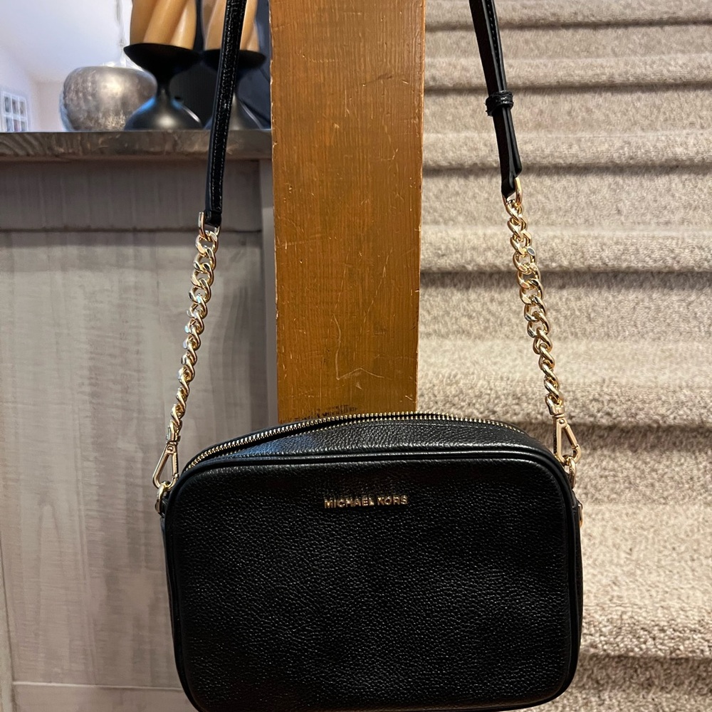 Michael Kors Black and Gold Crossbody Bag